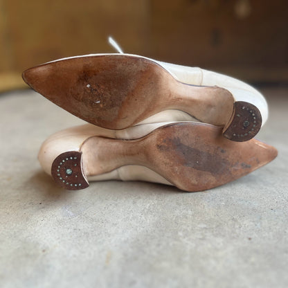 c. 1910s White Pumps | Approx Sz 5