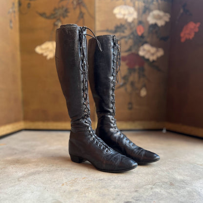 c. 1890s-1900s Cycling Boots