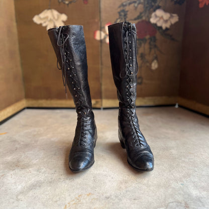 c. 1890s-1900s Cycling Boots