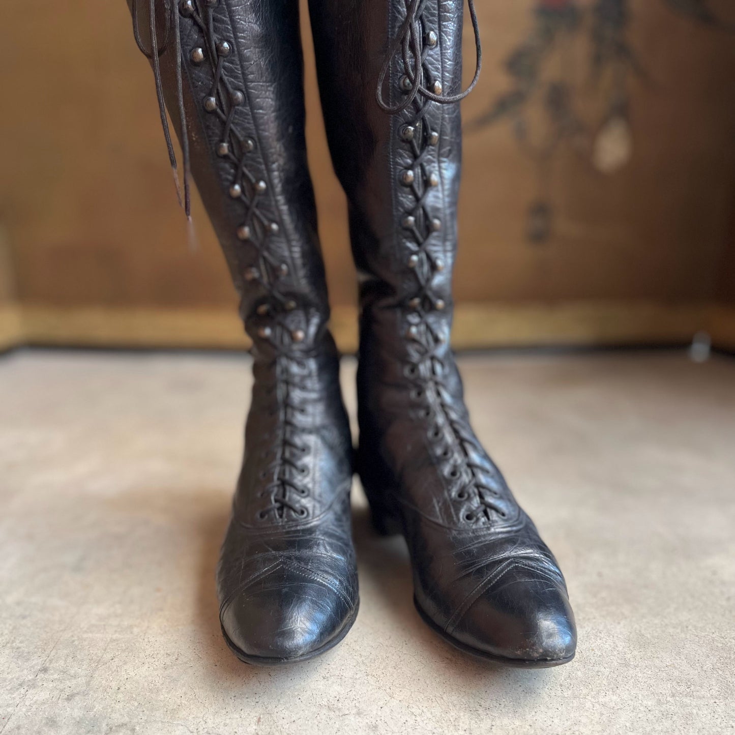 c. 1890s-1900s Cycling Boots