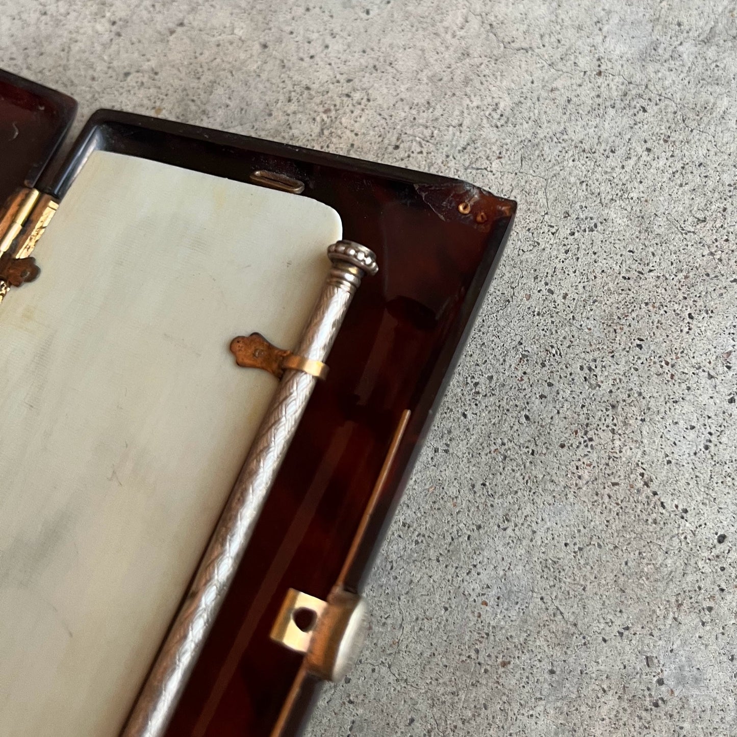 Mid-19th c. Faux Tortoise Shell Aide-Memoire Pocket Book