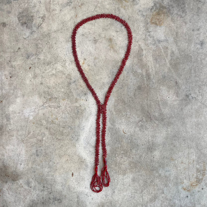 c. 1920s Red Beaded Tassel Necklace