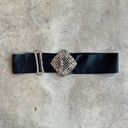 Early 20th c. Belt Buckle Set + Ribbon Belt