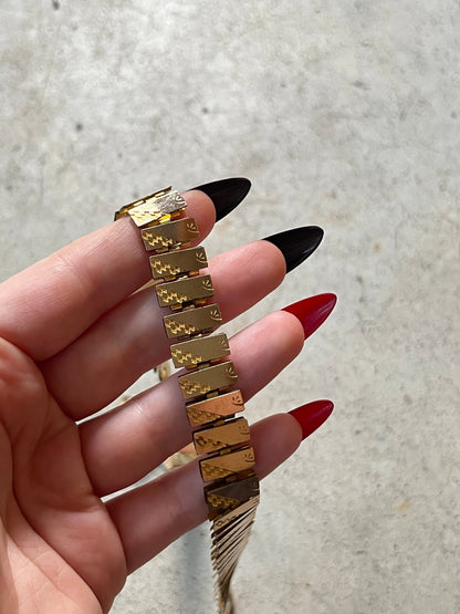 19th c. Gold Filled Book Chain Necklace