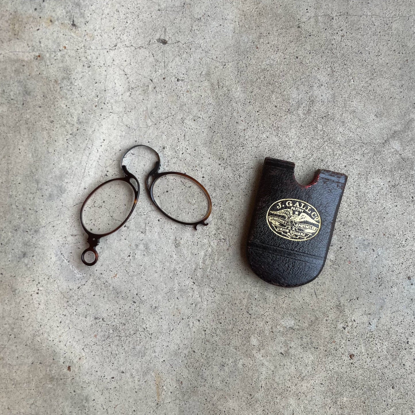 c. 1880s-1890s Tortoise Shell Pince Nez in Case