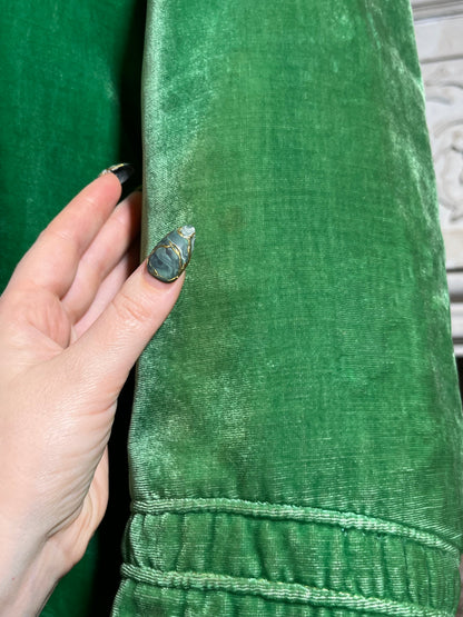 1920s Green Silk Velvet Coat