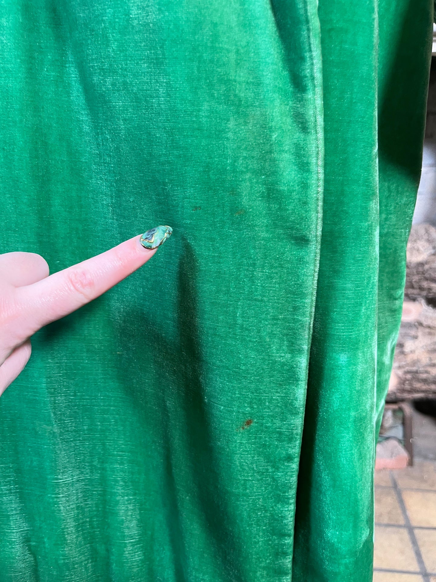 1920s Green Silk Velvet Coat