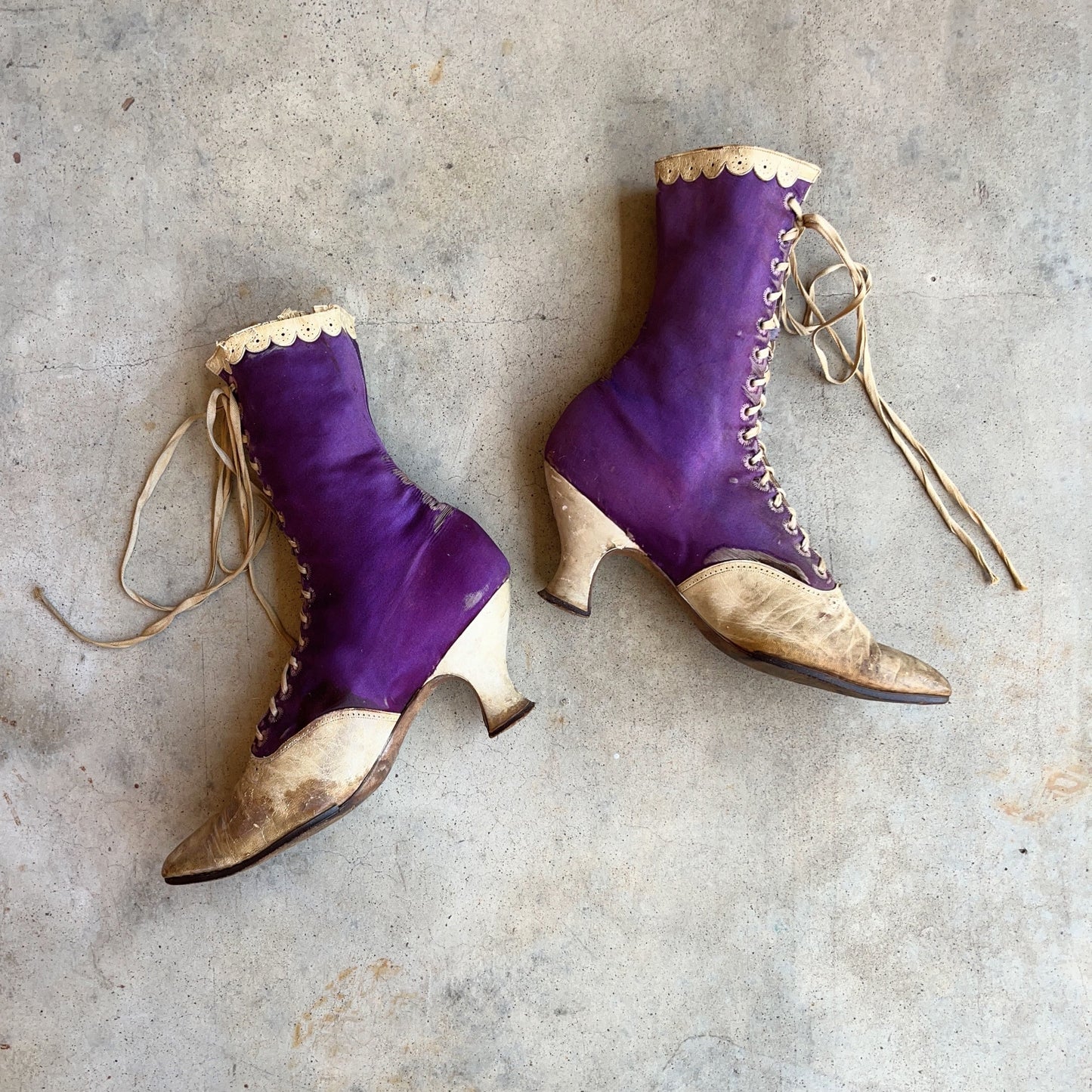 c. 1900s Purple Silk Boots | Study + Display