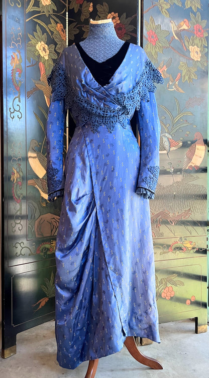 c. 1911-1912 Blue Silk Dress