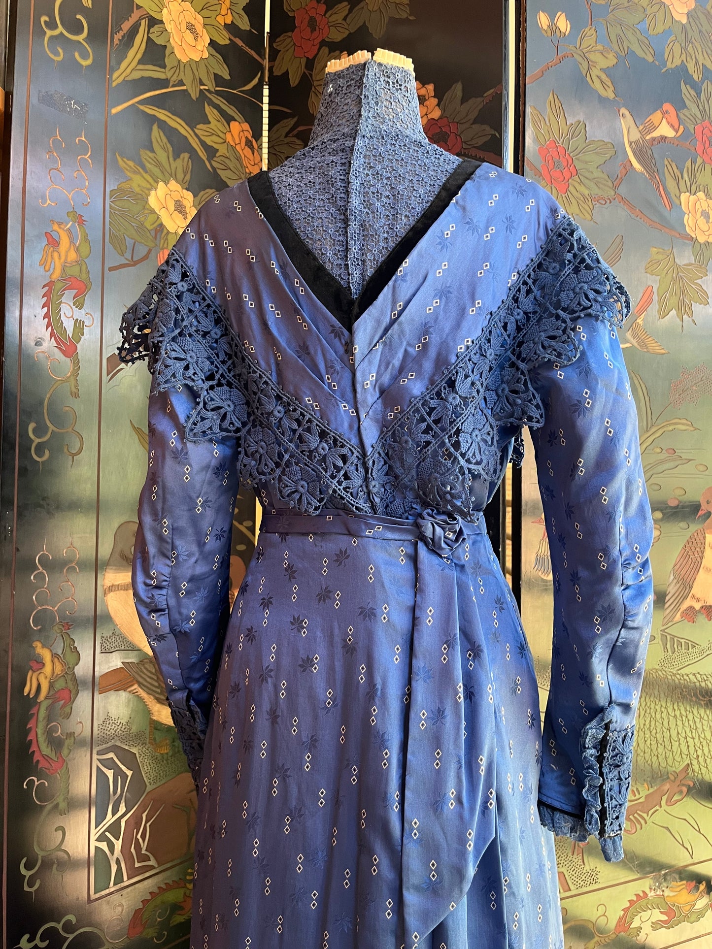 c. 1911-1912 Blue Silk Dress