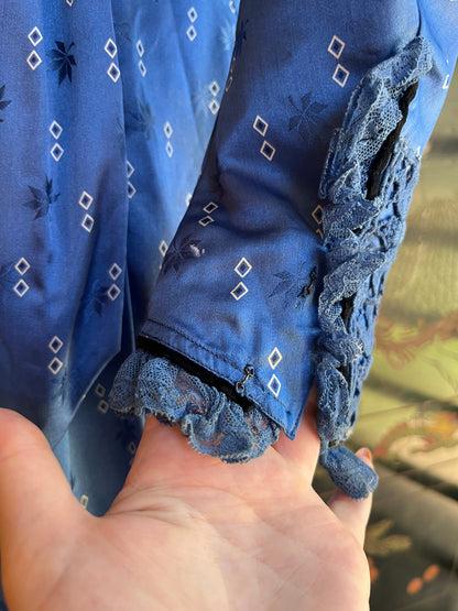 c. 1911-1912 Blue Silk Dress