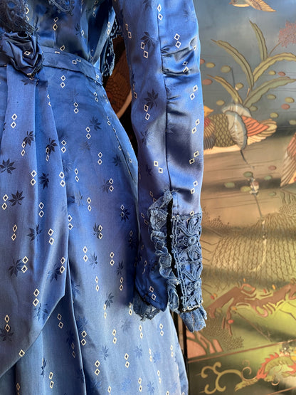 c. 1911-1912 Blue Silk Dress