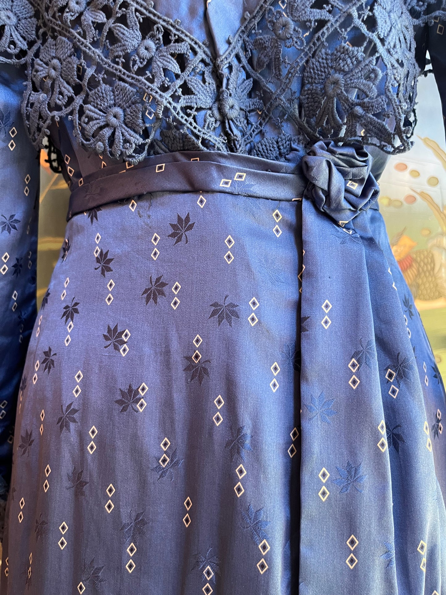 c. 1911-1912 Blue Silk Dress
