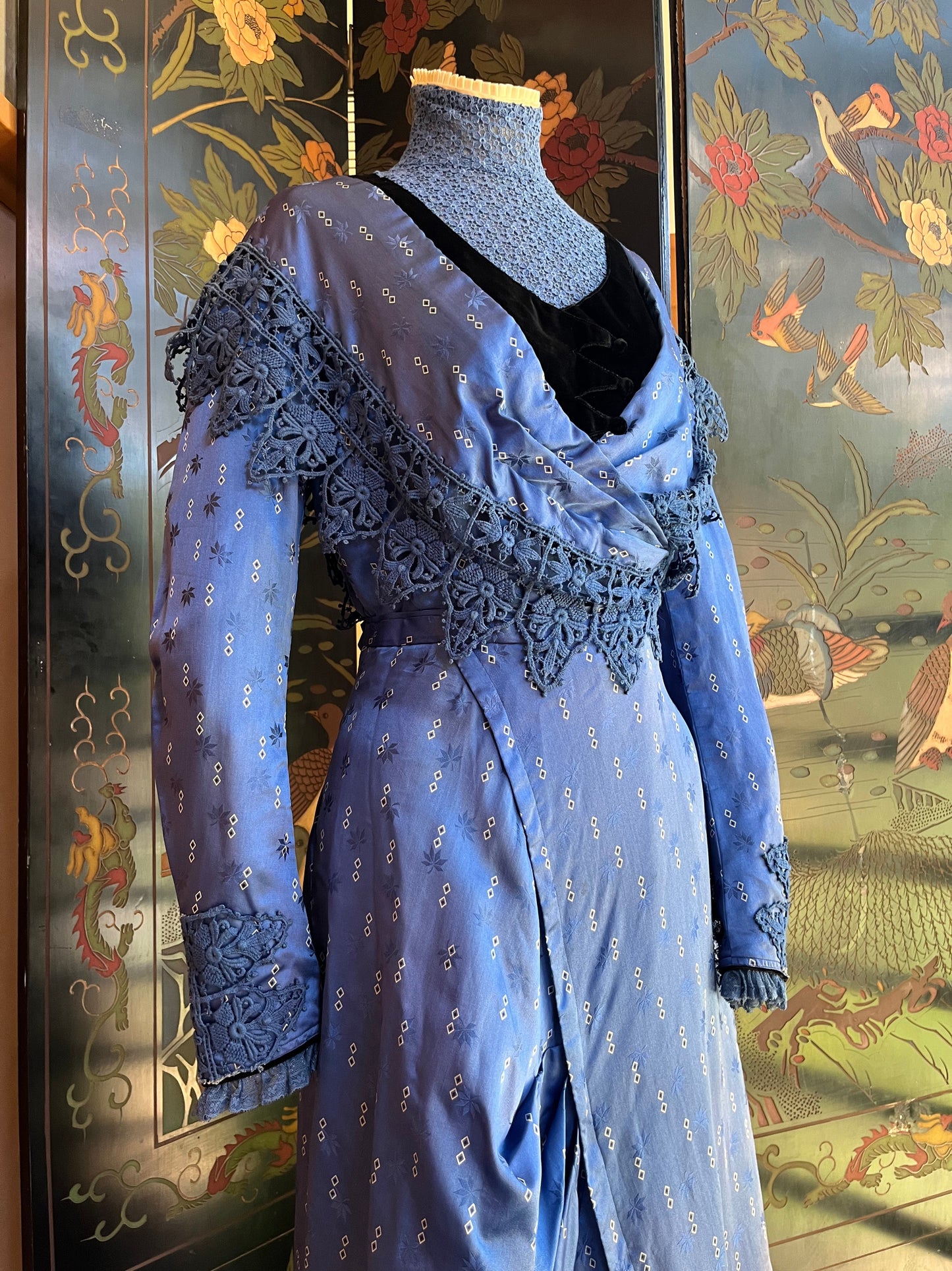 c. 1911-1912 Blue Silk Dress