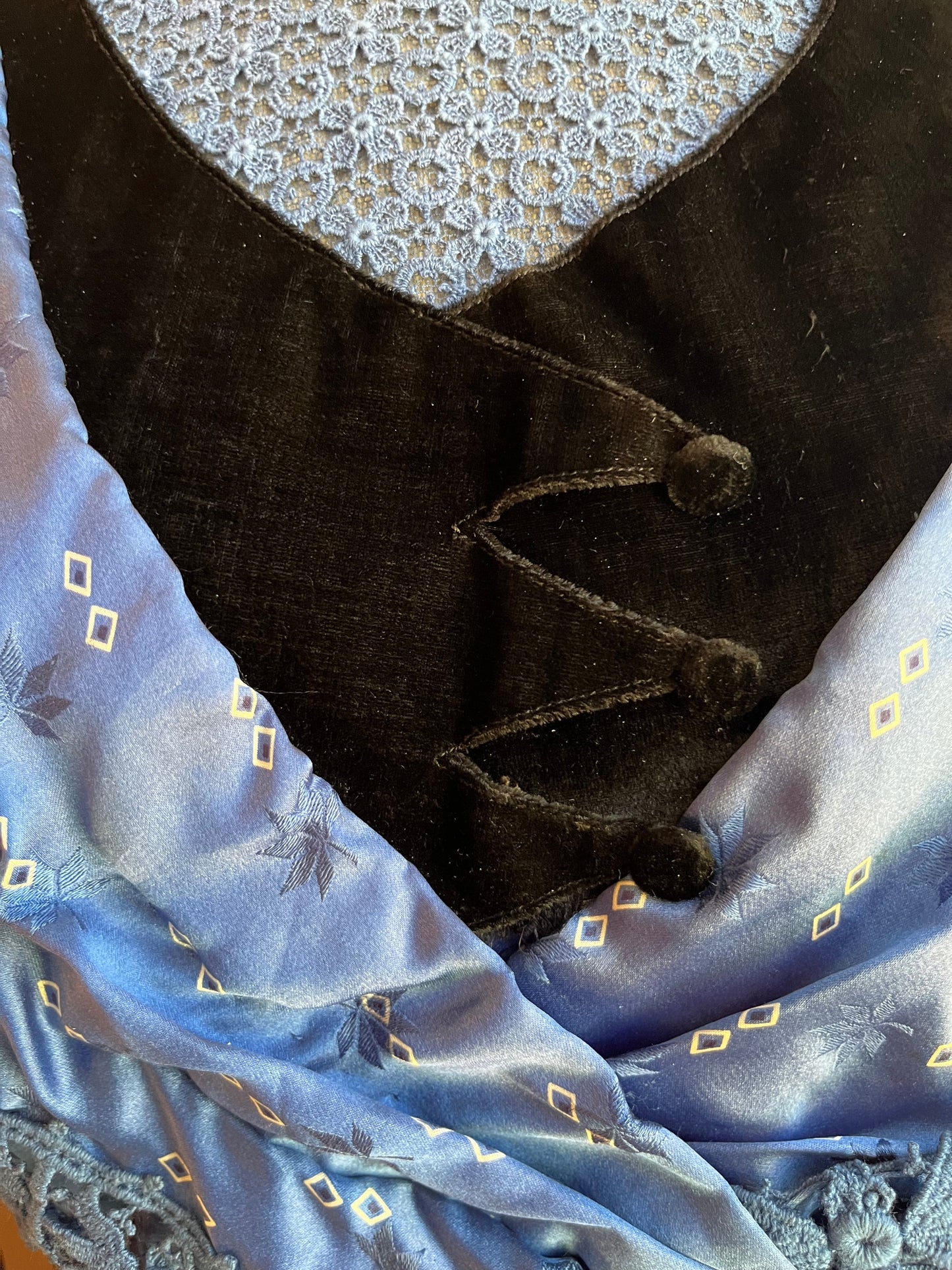 c. 1911-1912 Blue Silk Dress