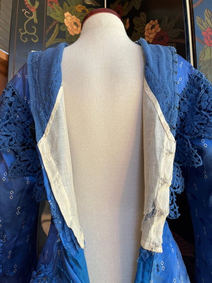 c. 1911-1912 Blue Silk Dress