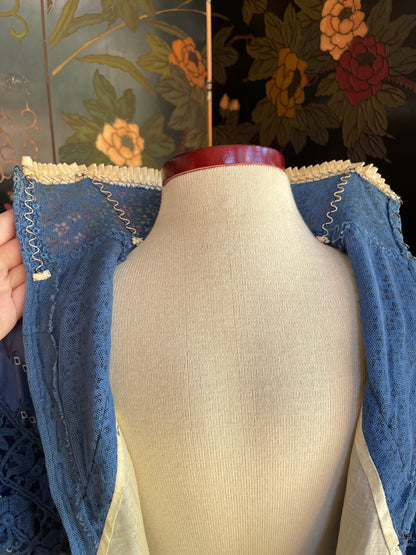 c. 1911-1912 Blue Silk Dress