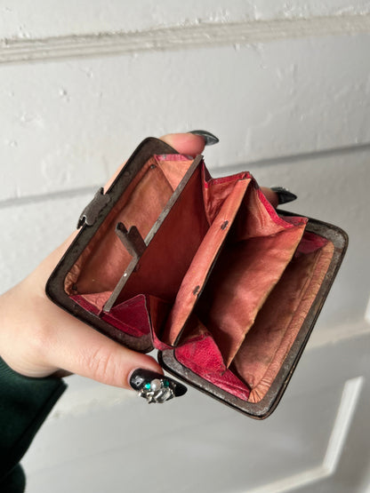 Georgian Shell and Steel Wallet with Hand Clasp