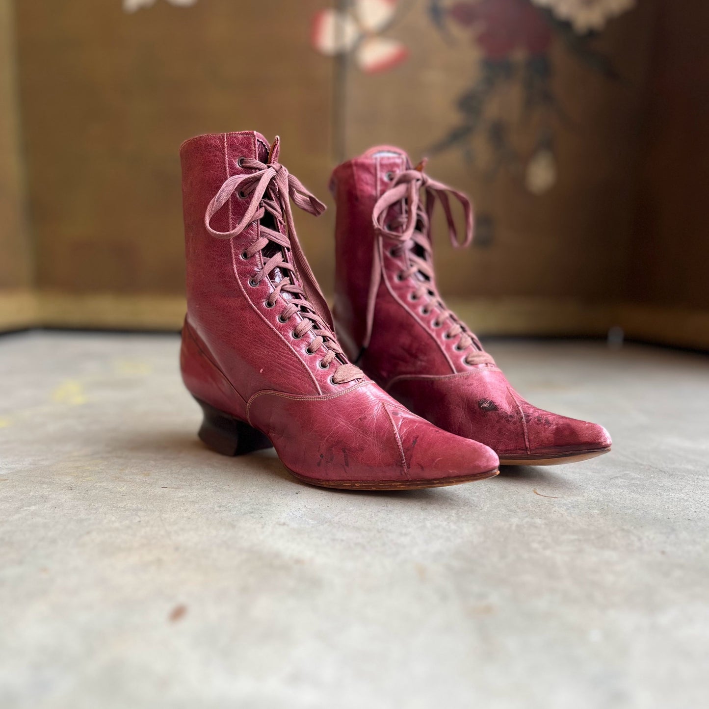 c. 1890s Raspberry Red Boots