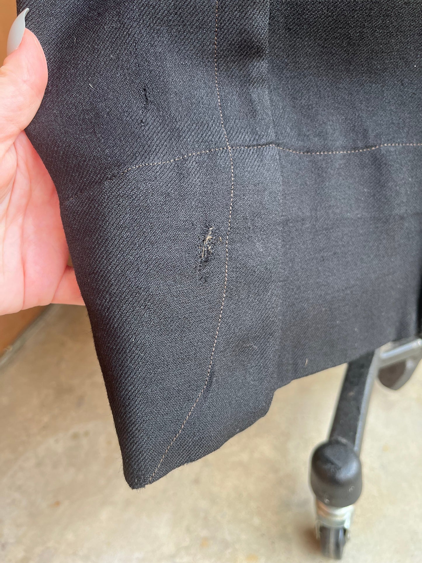 c. 1910s Black Wool Gabardine Dress | Study + Display + Repair