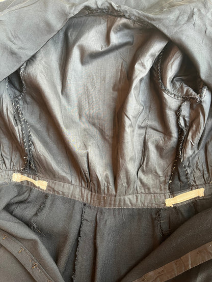 c. 1910s Black Wool Gabardine Dress | Study + Display + Repair