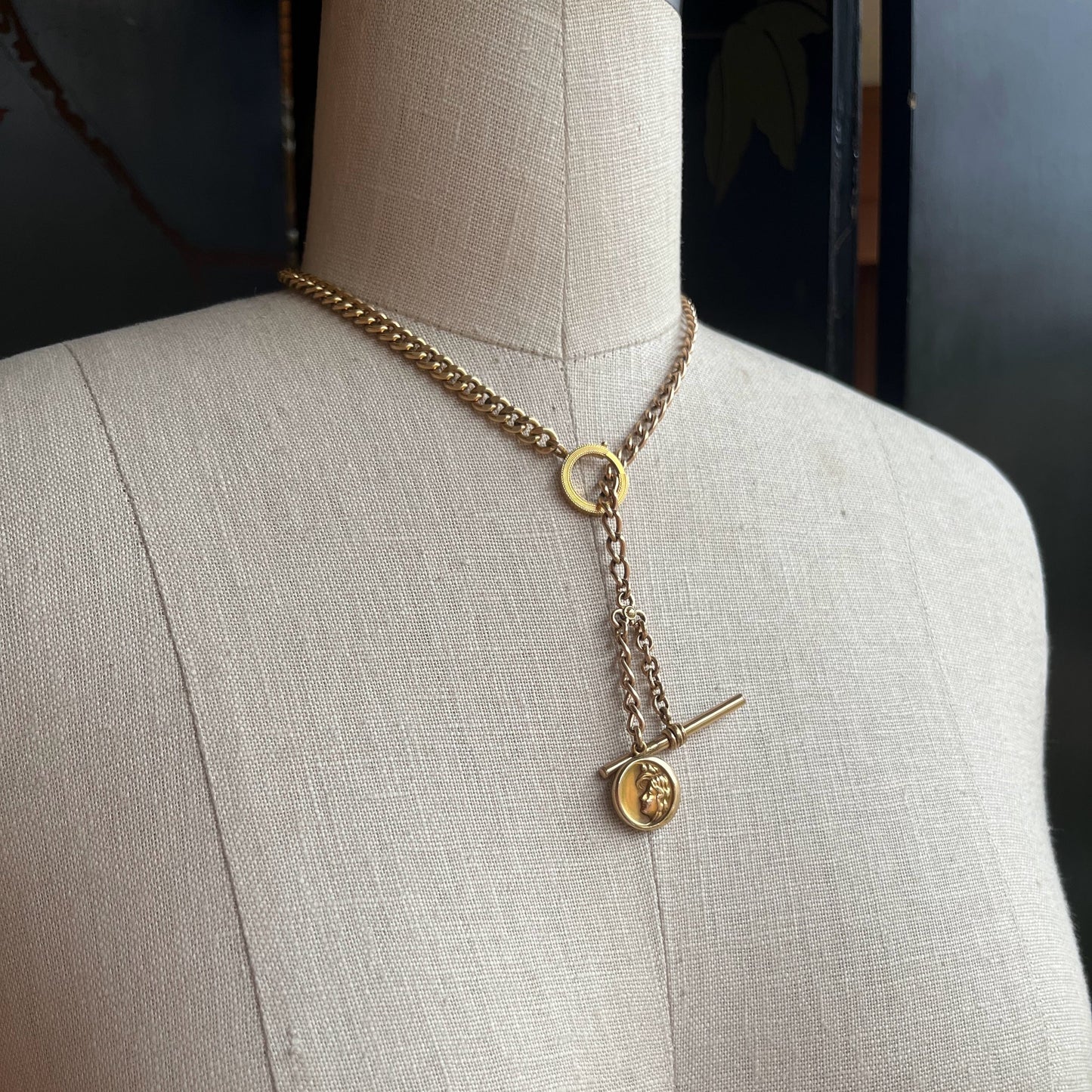 c. Turn of the Century Locket + Chains Necklace