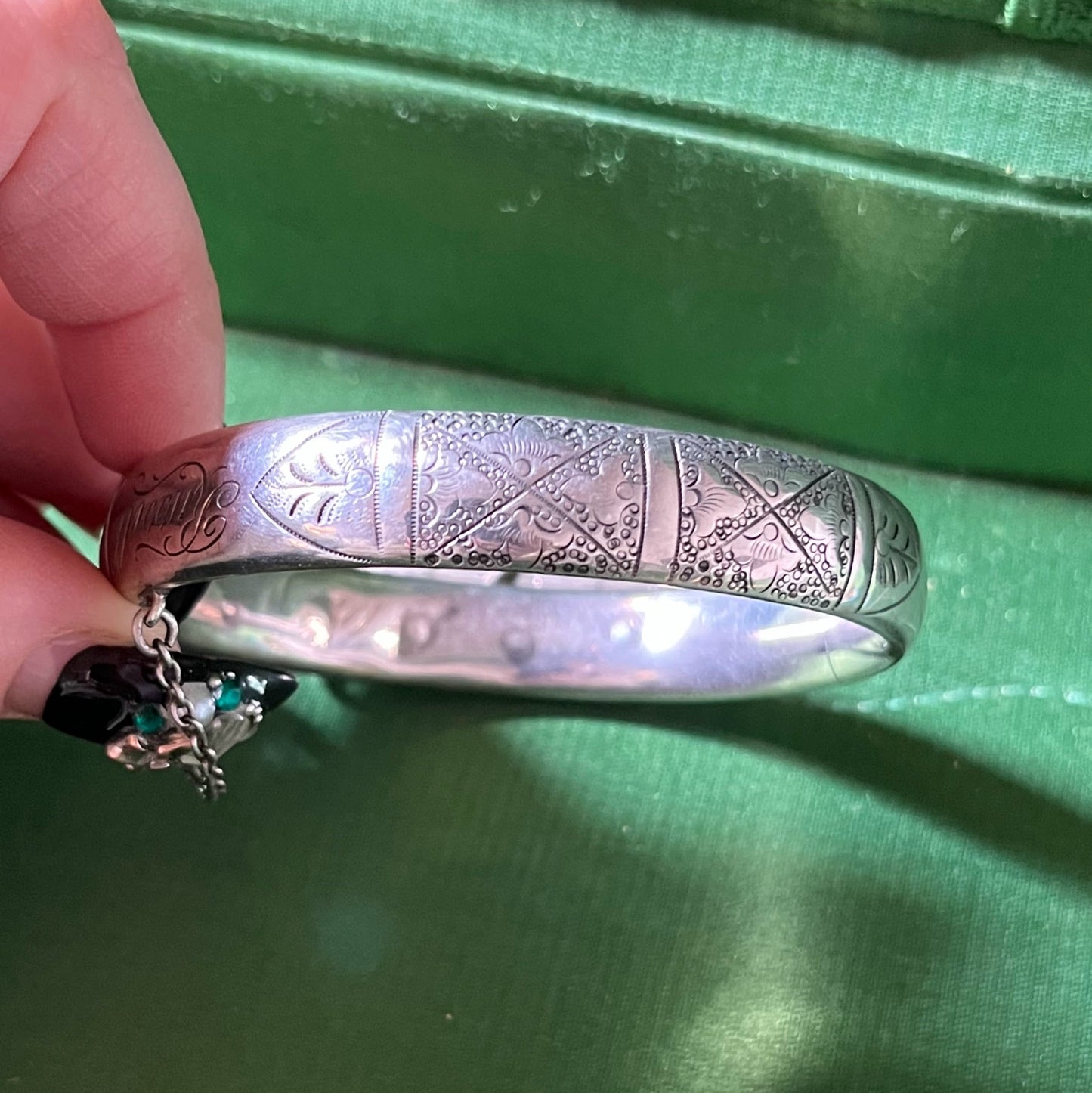 Victorian Silver Coin Bracelet with Love Token | Virginia Russell
