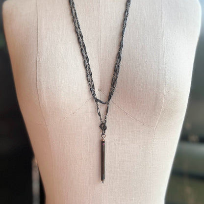 c. Late 19th Century Gunmetal Chain + Pencil