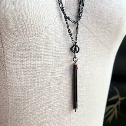 c. Late 19th Century Gunmetal Chain + Pencil