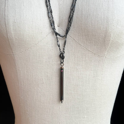 c. Late 19th Century Gunmetal Chain + Pencil