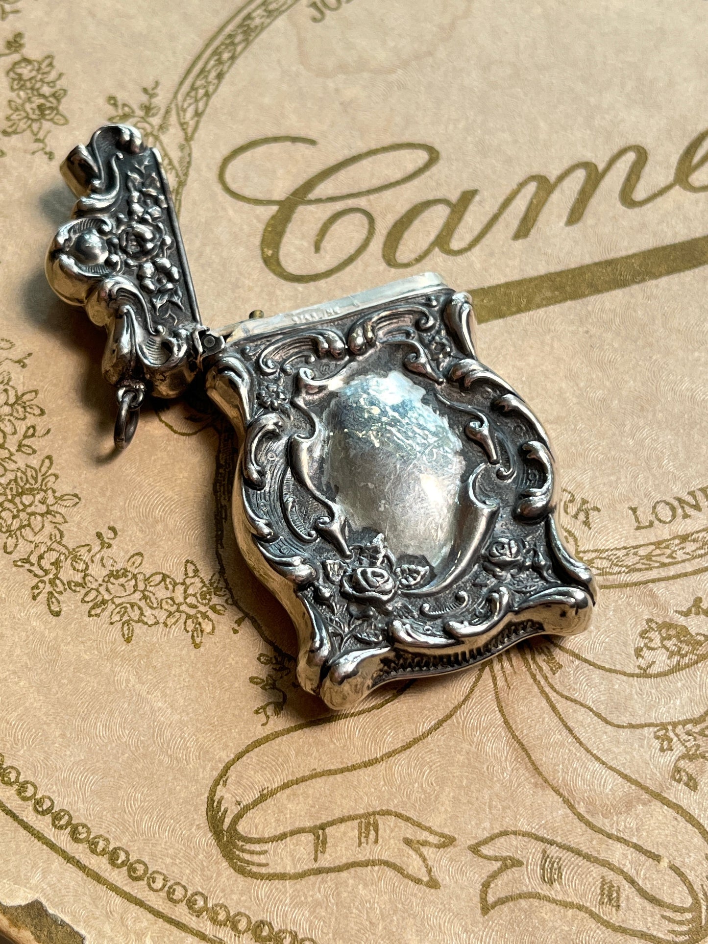 c. 1900s-1910s Sterling Silver Match Safe Pendant