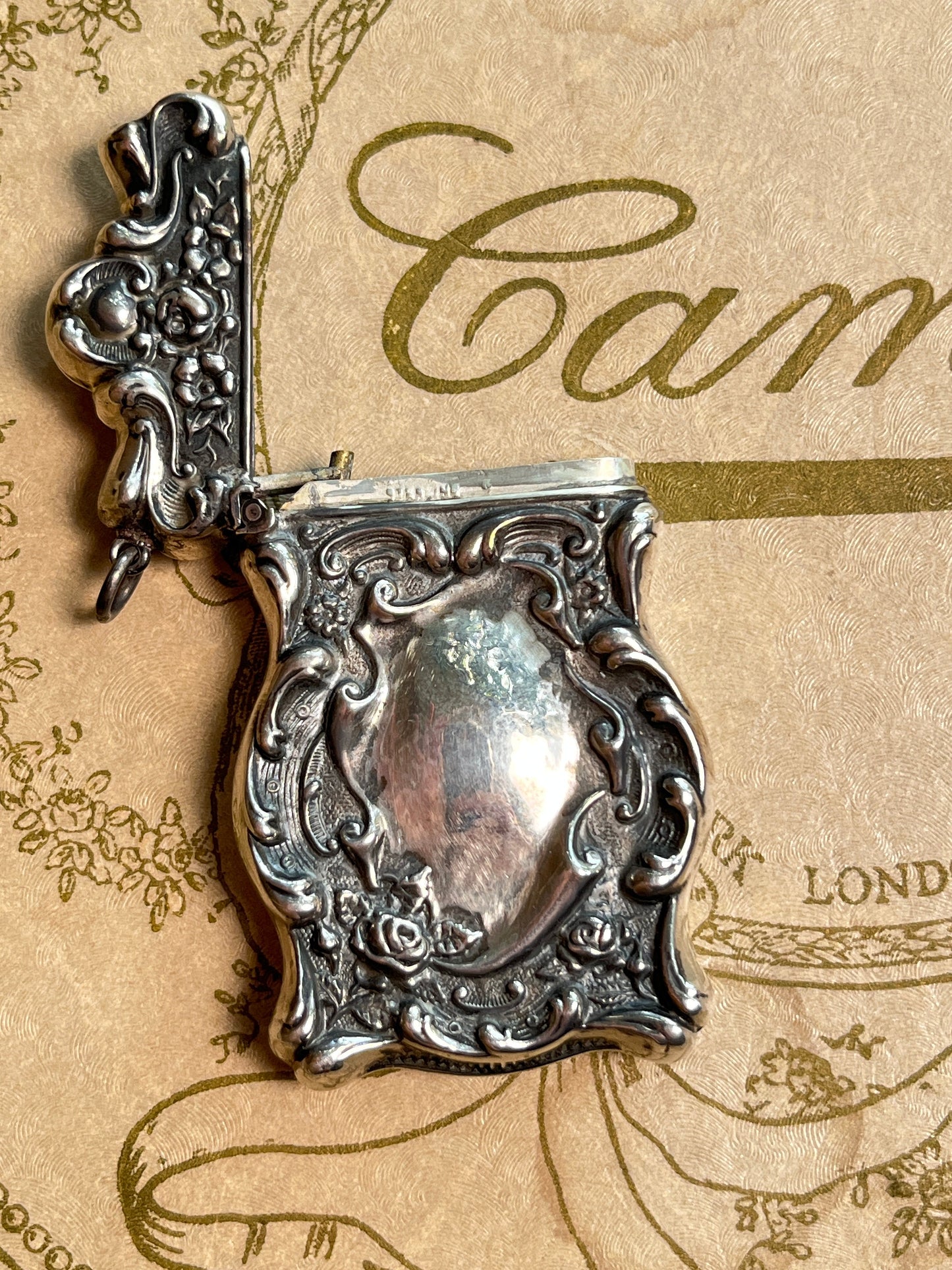 c. 1900s-1910s Sterling Silver Match Safe Pendant