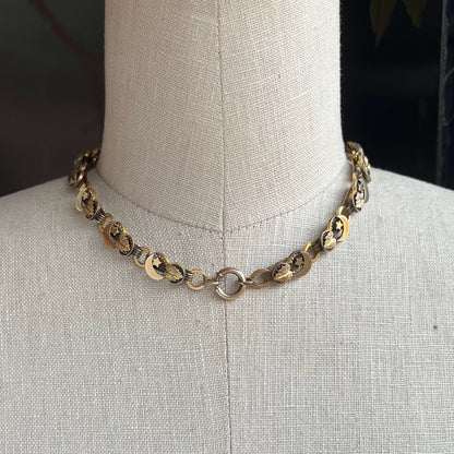 c. 1880s Crescent Moon + Star Book Chain