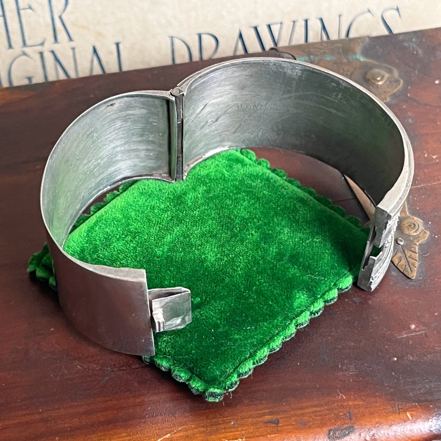 c. 1880s Wide Engraved Silver Cuff Bracelet