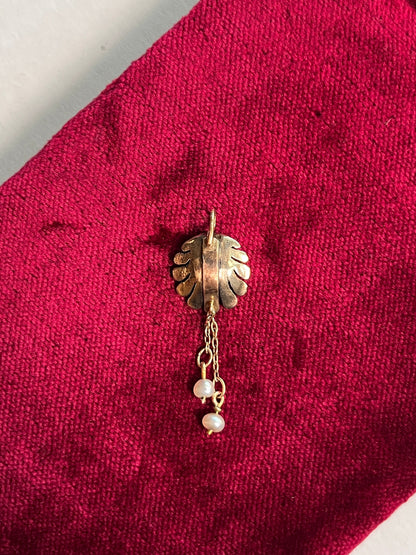 c. 1890s-1900s 18k Gold + Diamond Shell Pendant