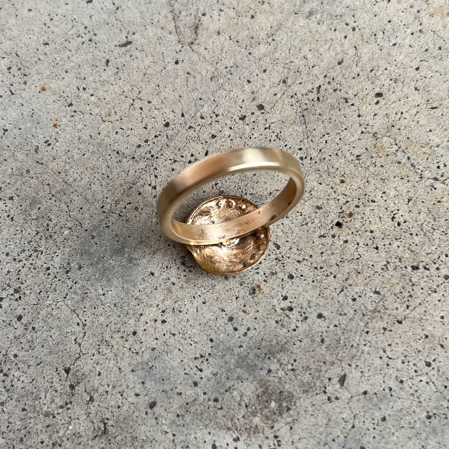 Early 20th c. Art Nouveau Crescent Moon Lady 10k Gold Ring