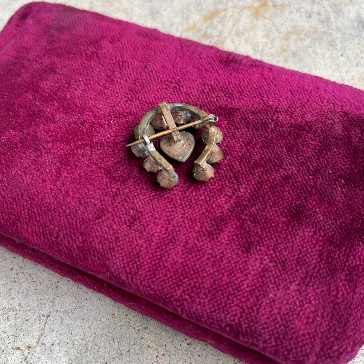 c. Turn of the Century Horseshoe Heart Brooch
