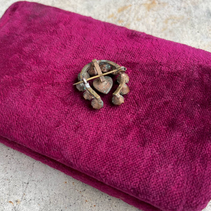 c. Turn of the Century Horseshoe Heart Brooch