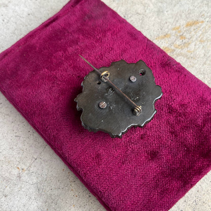 Mid 19th c. Gutta Percha Fuchsia Flower Brooch