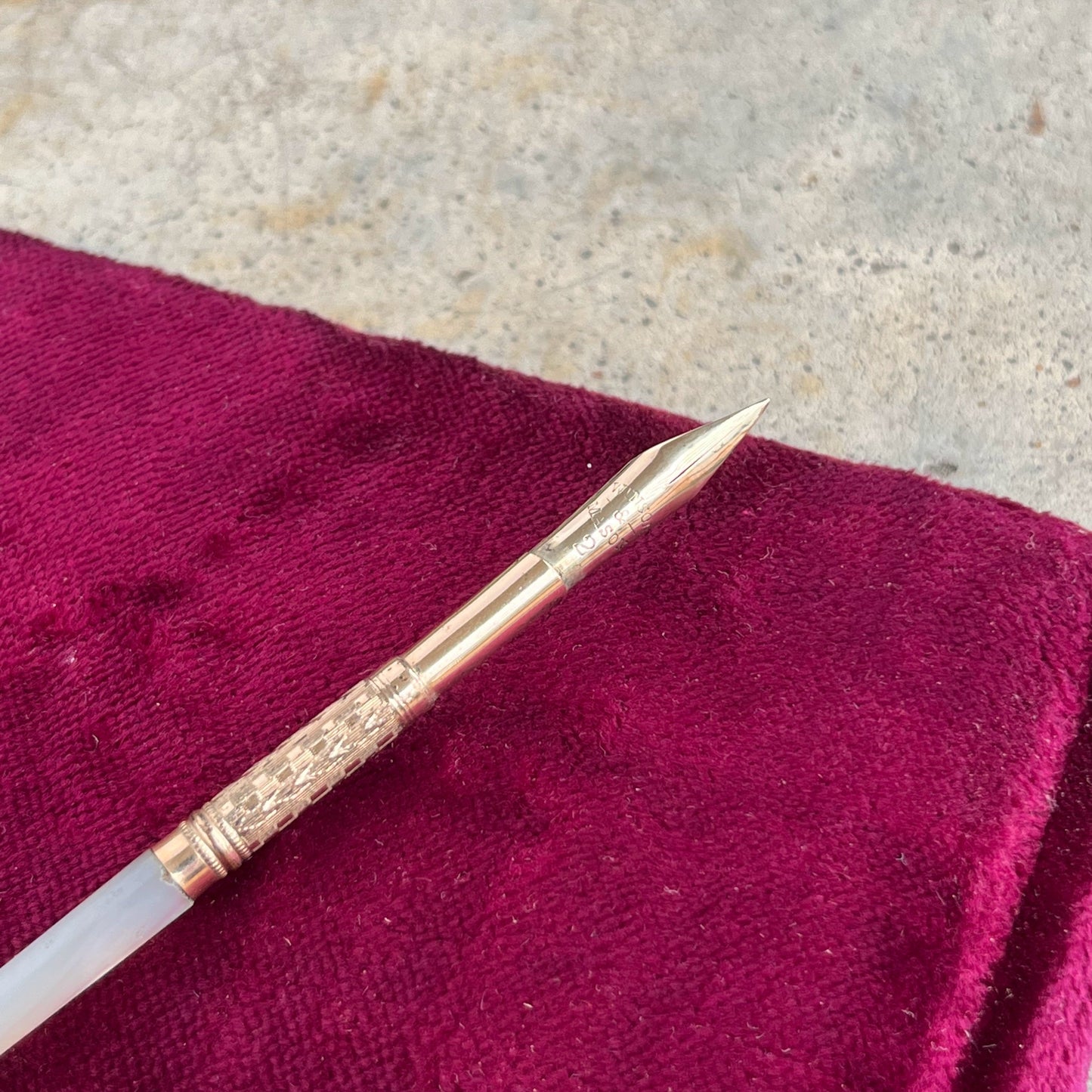 c. Turn of the Century Mother of Pearl Dip Pen