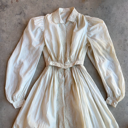 c. 1850s-1860s White Cotton Dress