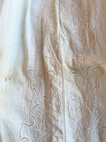 c. 1850s-1860s White Cotton Dress