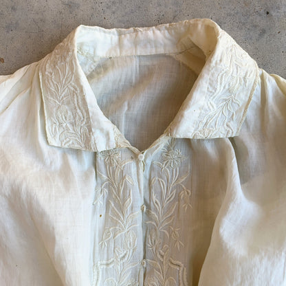 c. 1850s-1860s White Cotton Dress