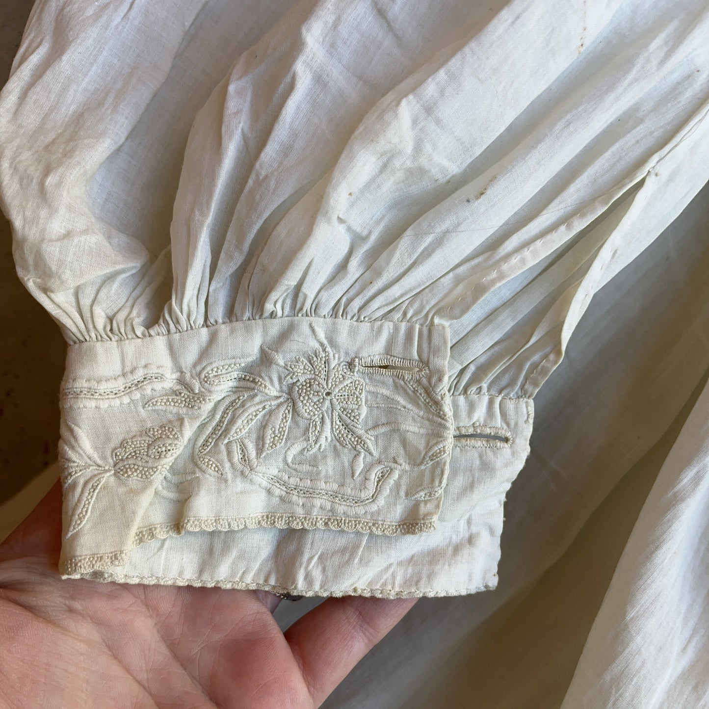 c. 1850s-1860s White Cotton Dress