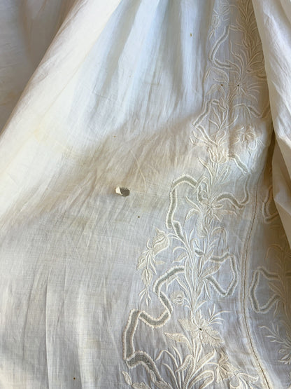 c. 1850s-1860s White Cotton Dress