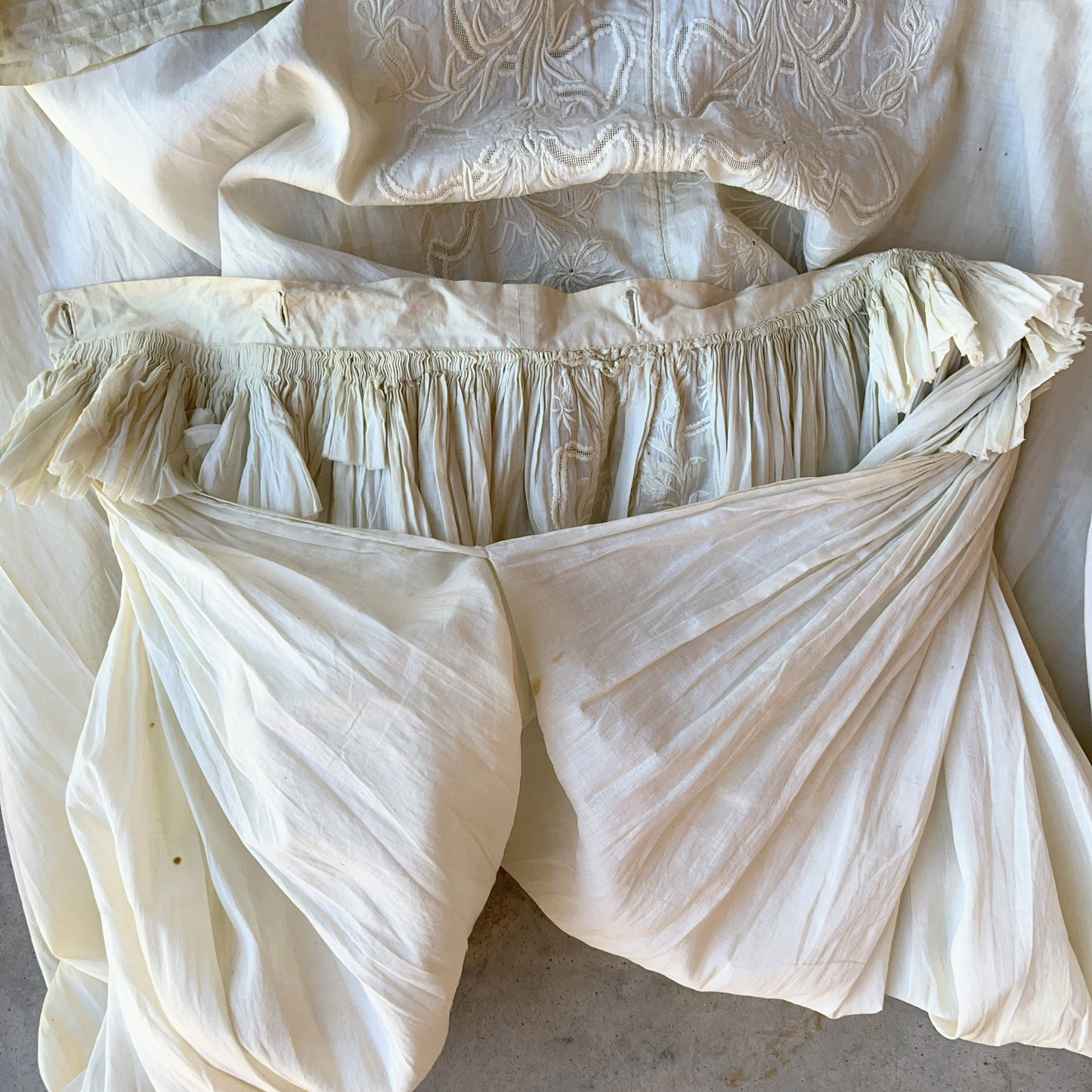 c. 1850s-1860s White Cotton Dress