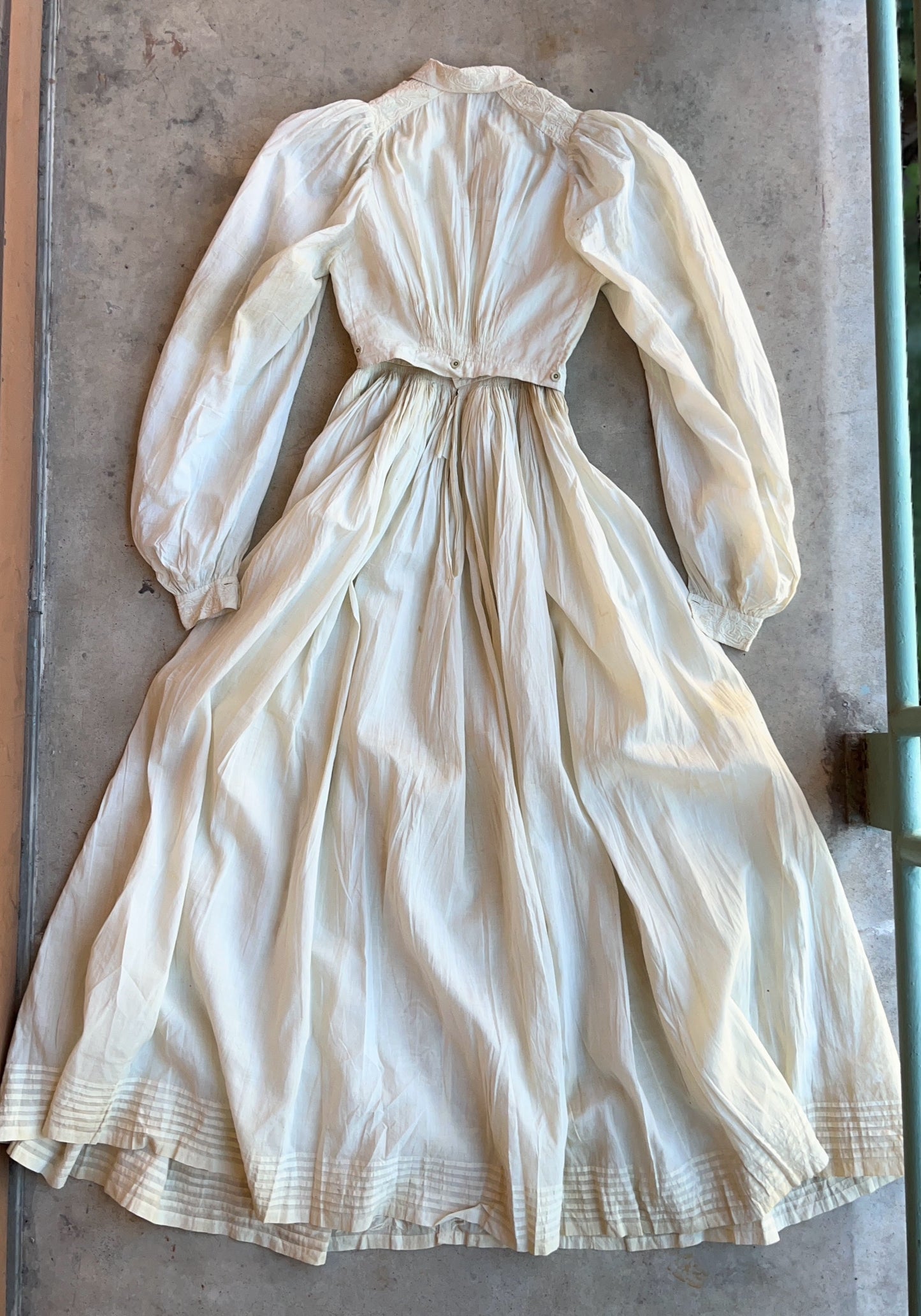 c. 1850s-1860s White Cotton Dress