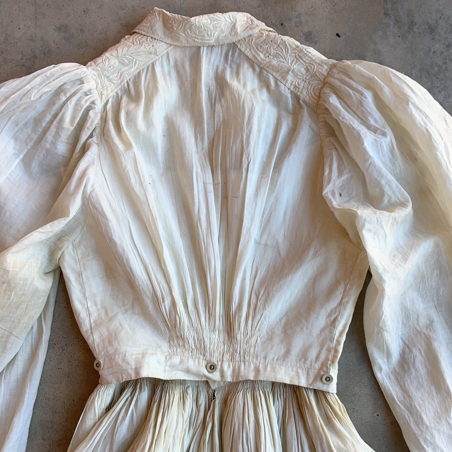 c. 1850s-1860s White Cotton Dress