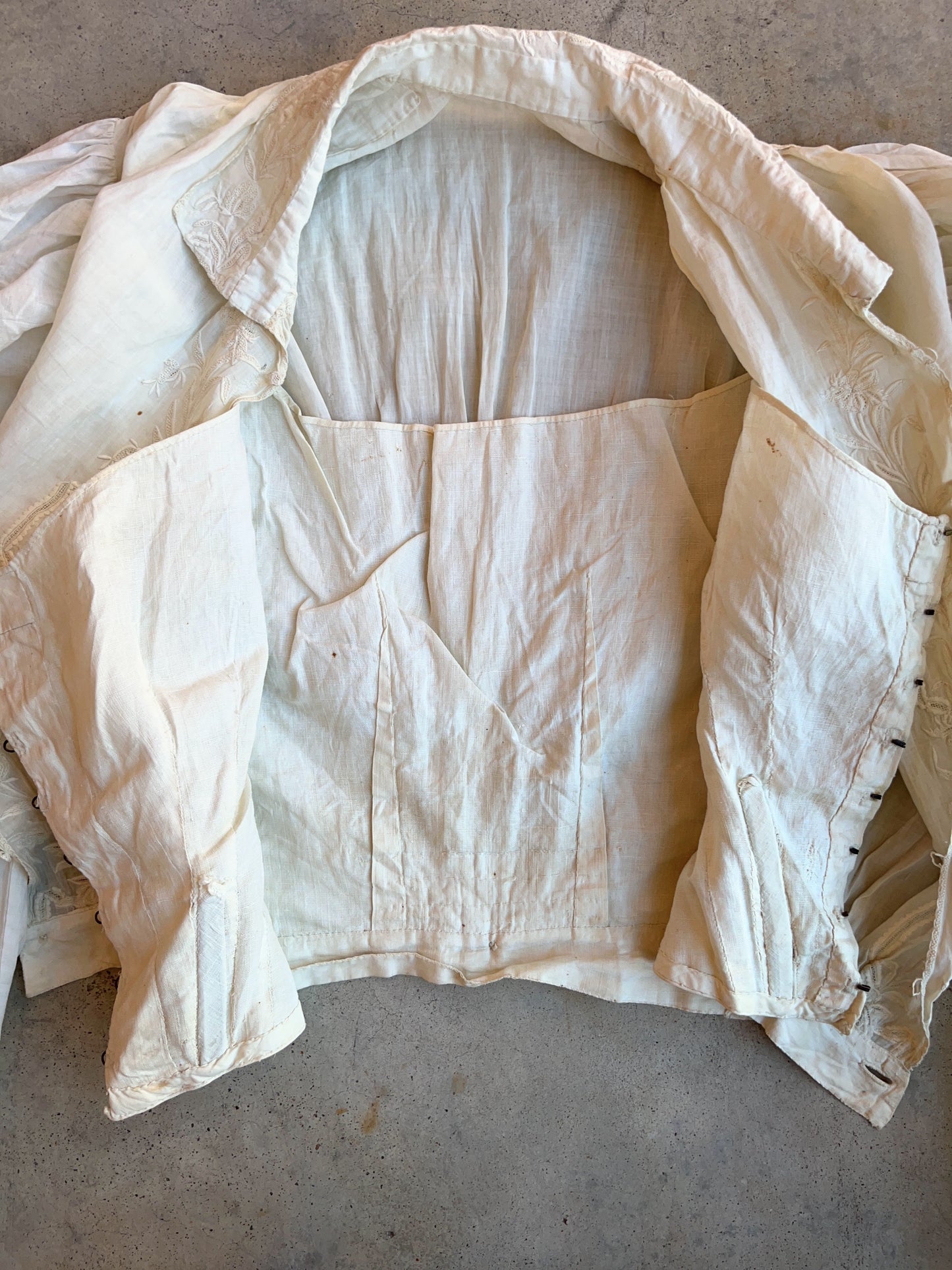 c. 1850s-1860s White Cotton Dress