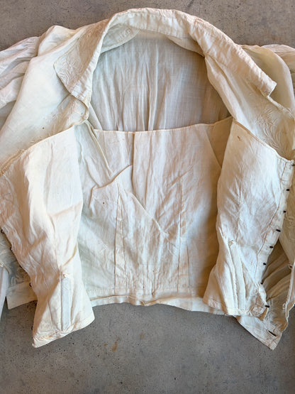 c. 1850s-1860s White Cotton Dress